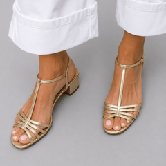Allegra Golden Strappy Sandals - Rosalie and Grace