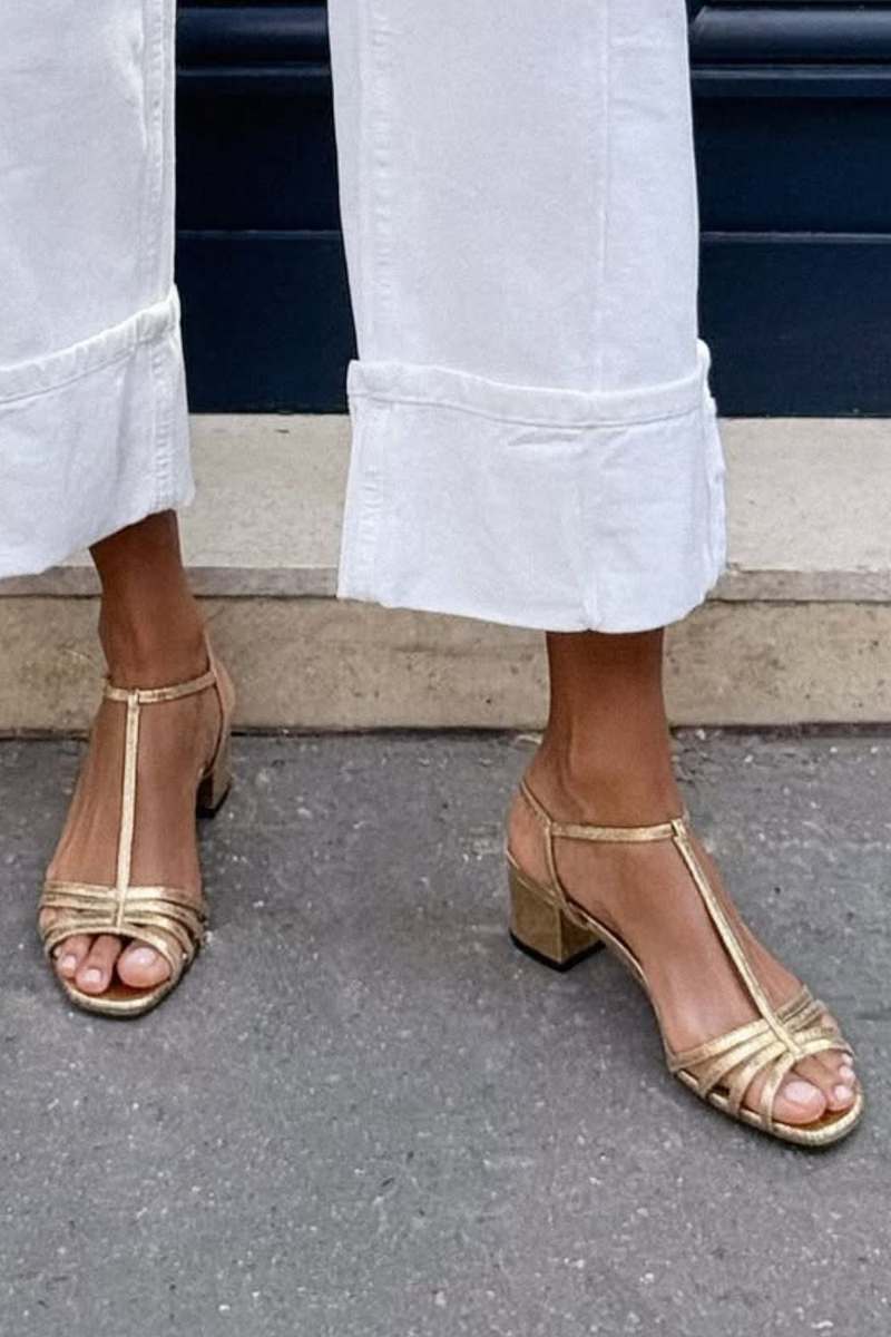 Allegra Golden Strappy Sandals - Rosalie and Grace