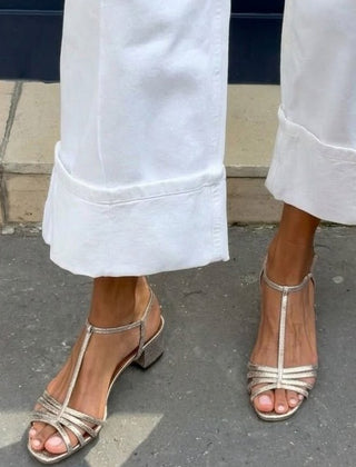 Allegra Golden Strappy Sandals - Rosalie and Grace