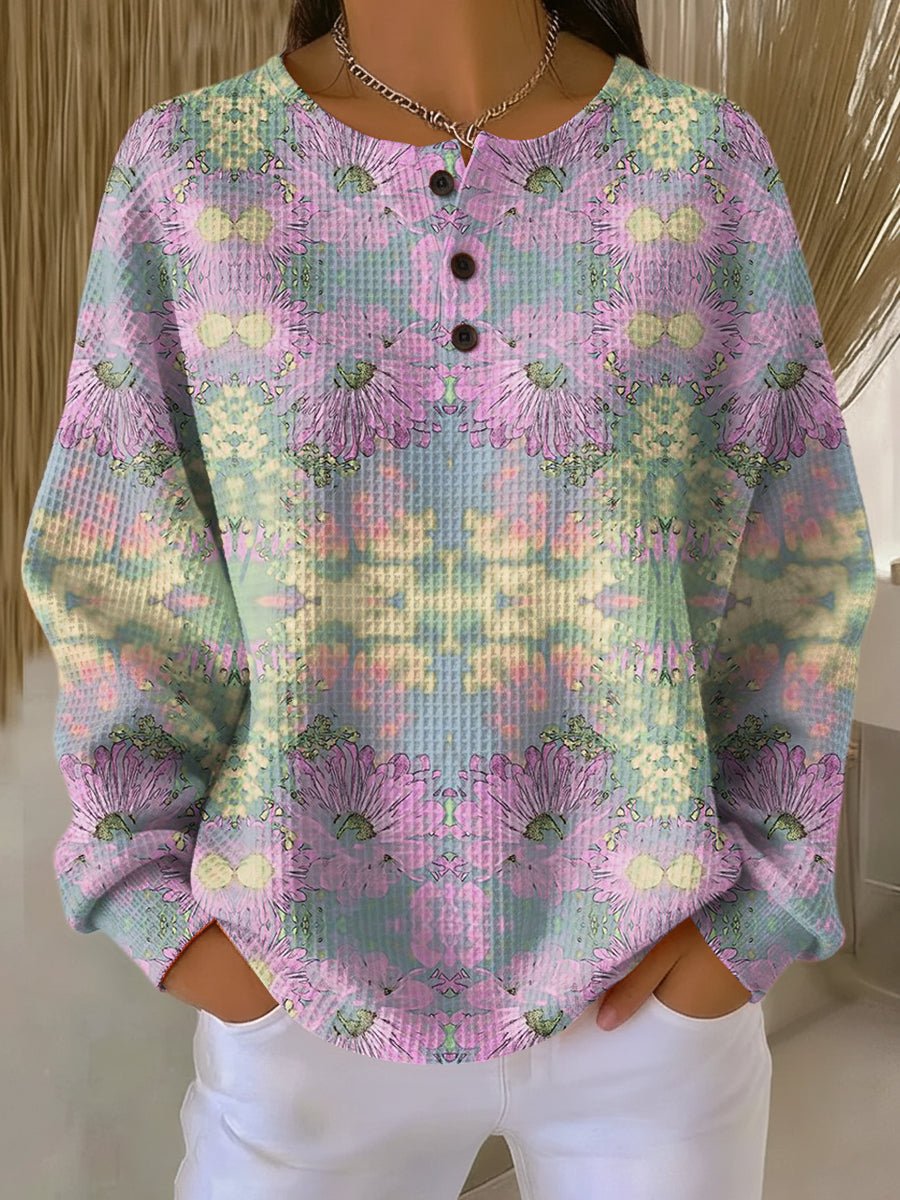 Alma | Sweater with Ethnic Floral Pattern - Rosalie and Grace