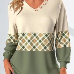 Annelie | Sweater with Checked Detail - Rosalie and Grace