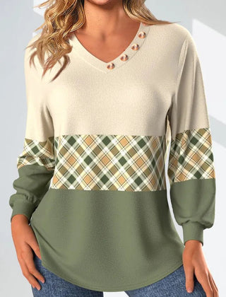 Annelie | Sweater with Checked Detail - Rosalie and Grace