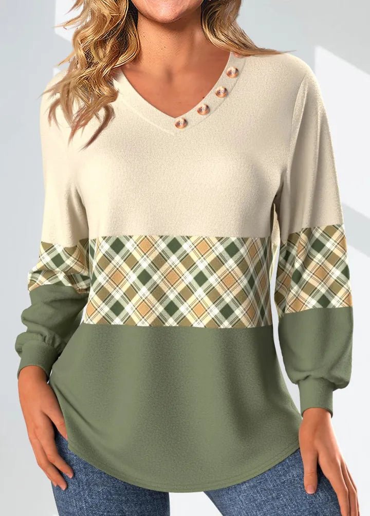 Annelie | Sweater with Checked Detail - Rosalie and Grace