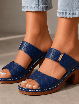 Antonella - Leather Quilted Heels - Rosalie and Grace
