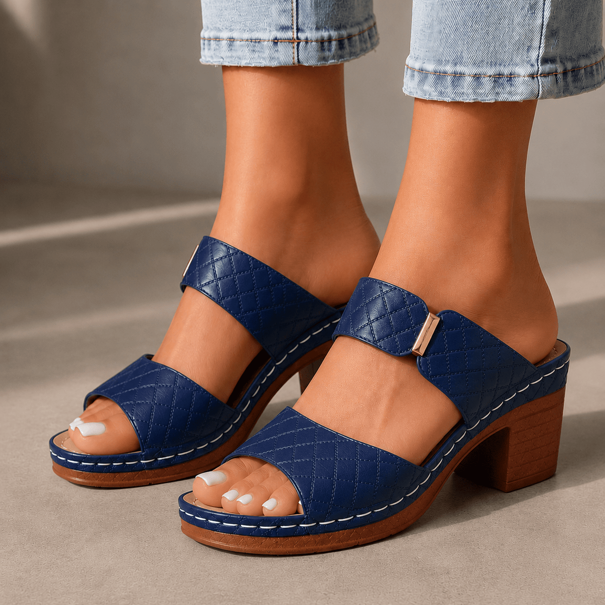 Antonella - Leather Quilted Heels - Rosalie and Grace