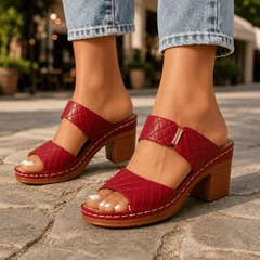 Antonella - Leather Quilted Heels - Rosalie and Grace