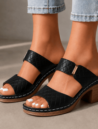 Antonella - Leather Quilted Heels - Rosalie and Grace
