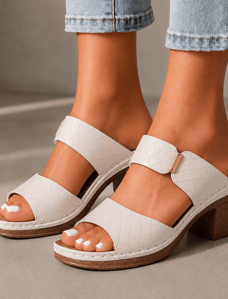 Antonella - Leather Quilted Heels - Rosalie and Grace
