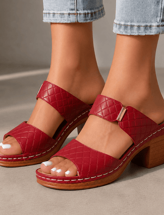 Antonella - Leather Quilted Heels - Rosalie and Grace