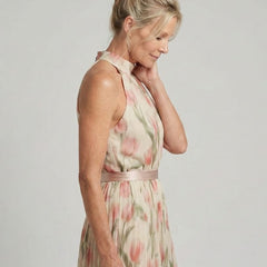 Aurelle™ | Halter Neck Floral Midi Dress - Rosalie and Grace