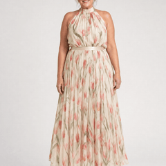 Aurelle™ | Halter Neck Floral Midi Dress - Rosalie and Grace