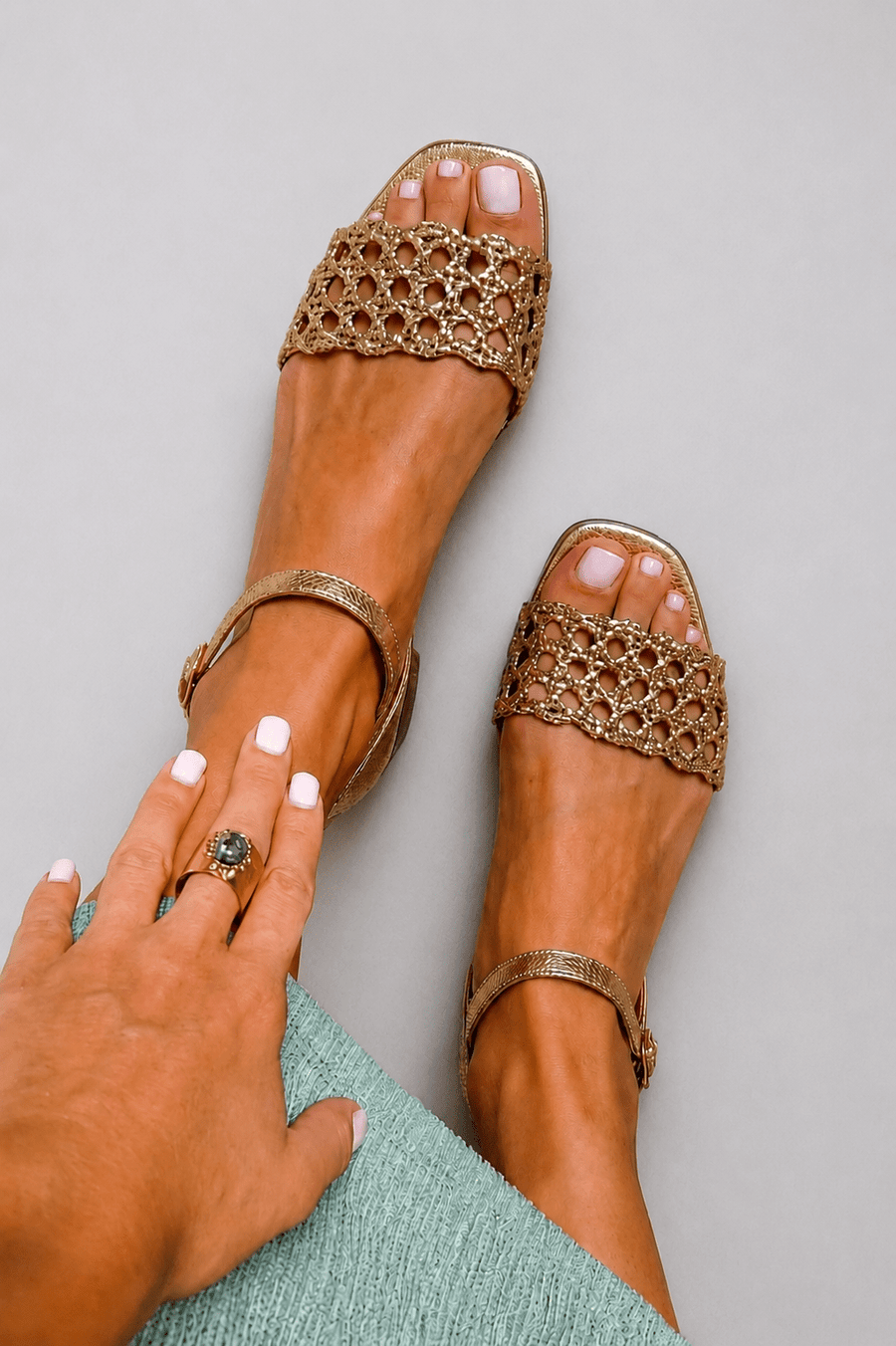 Aurora | Golden Sandals Summer Enchantment - Rosalie and Grace