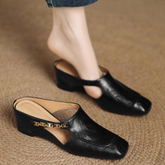 Avella Leather Mules - Rosalie and Grace