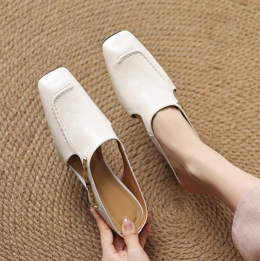 Avella Leather Mules - Rosalie and Grace