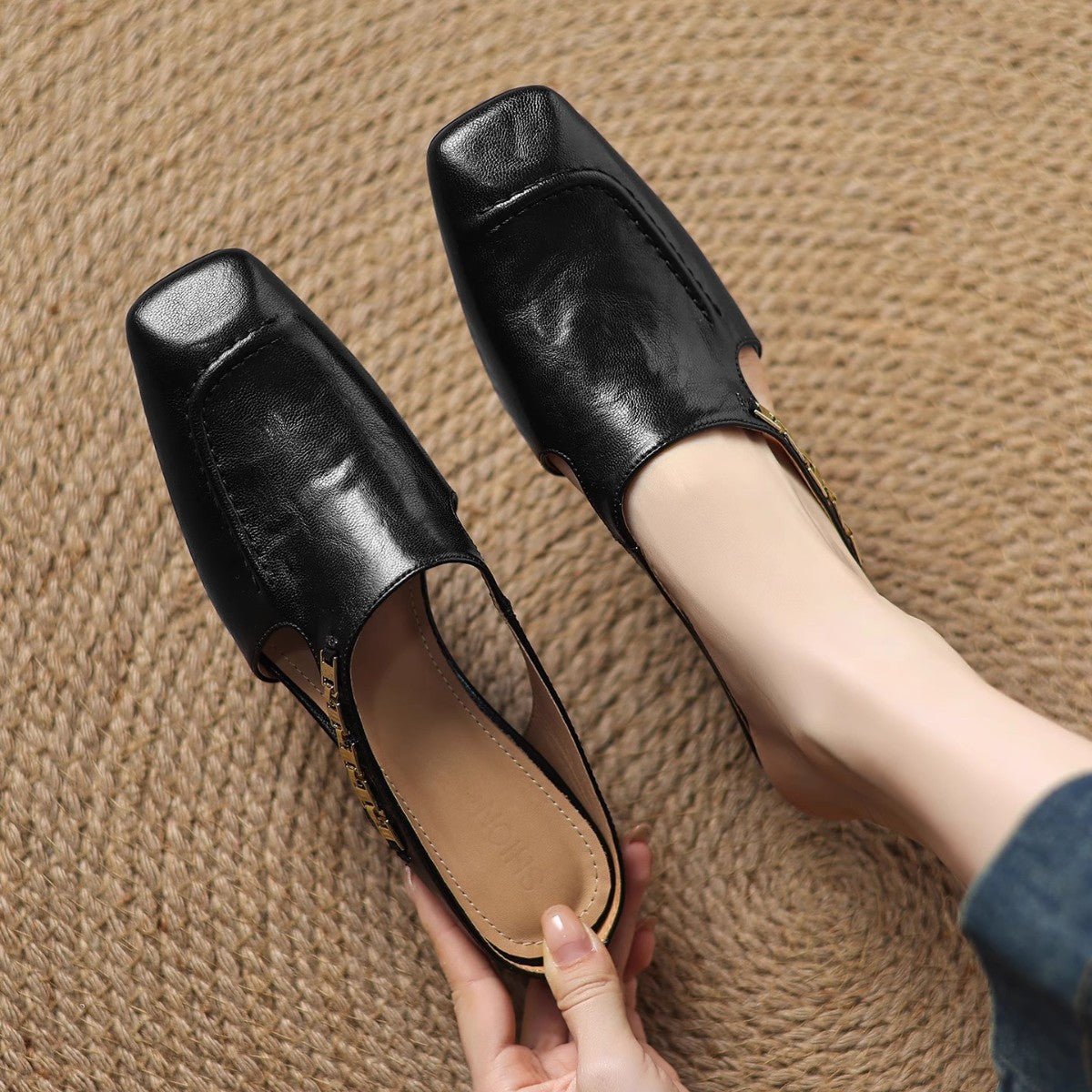 Avella Leather Mules - Rosalie and Grace