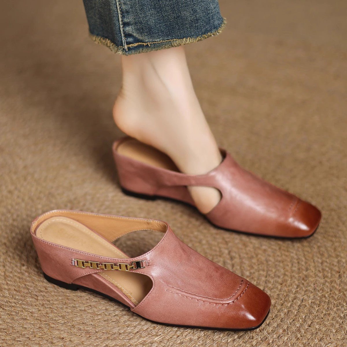 Avella Leather Mules - Rosalie and Grace