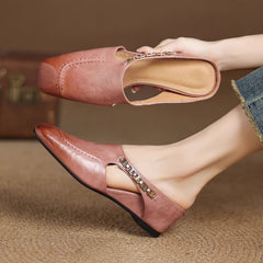 Avella Leather Mules - Rosalie and Grace