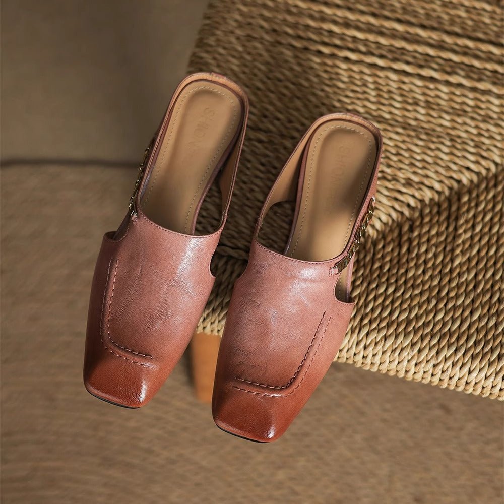 Avella Leather Mules - Rosalie and Grace