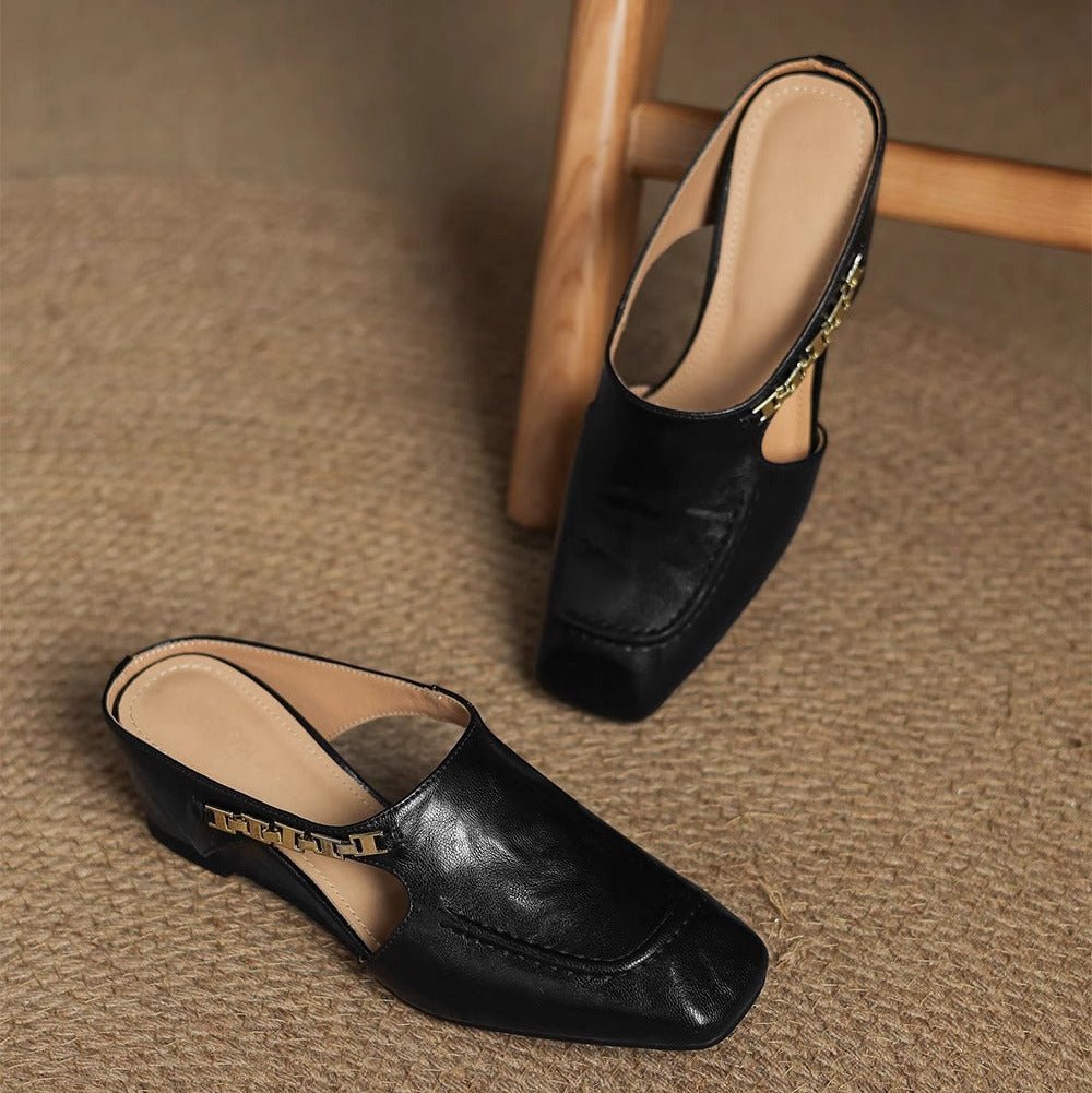 Avella Leather Mules - Rosalie and Grace