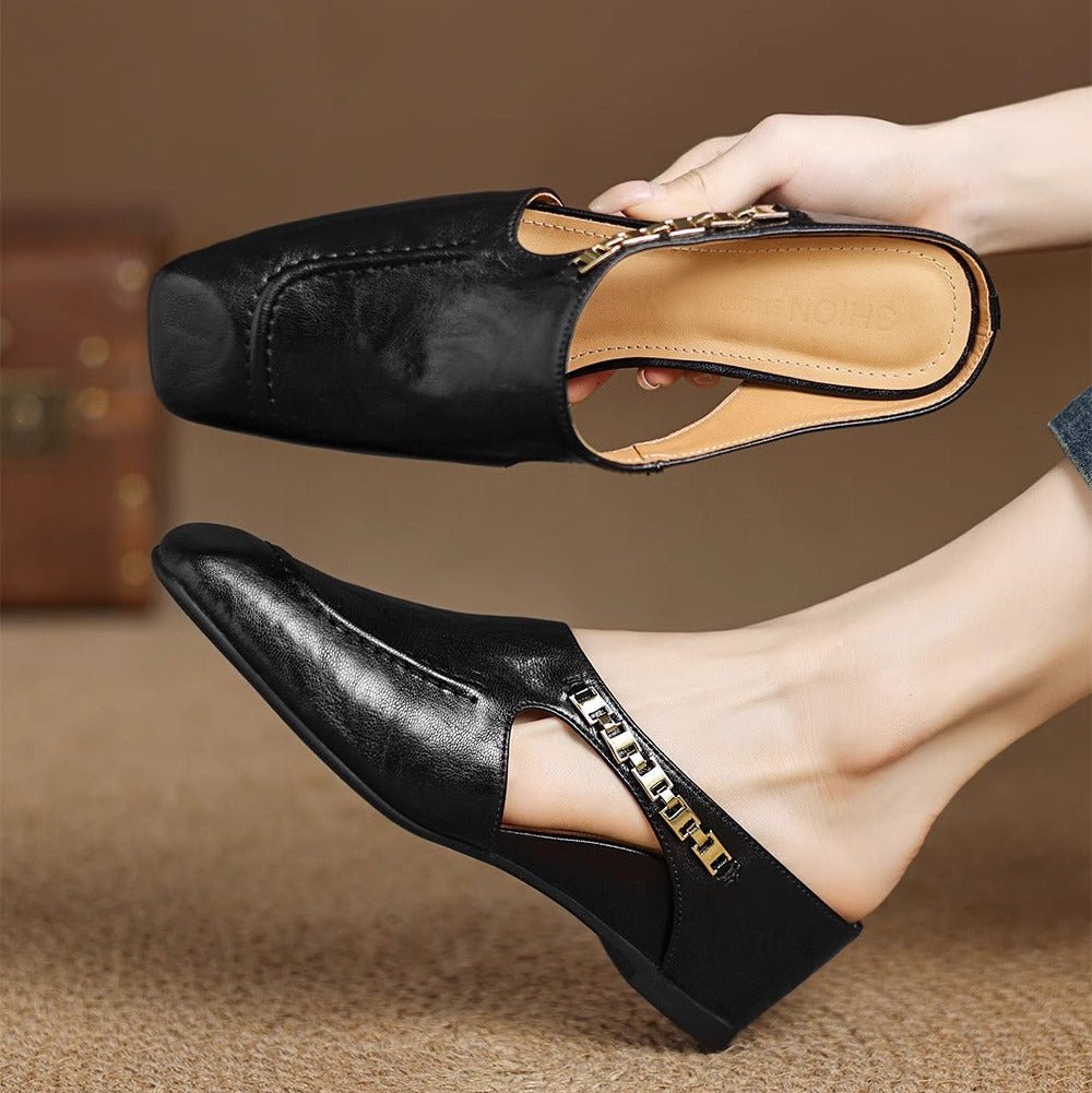 Avella Leather Mules - Rosalie and Grace