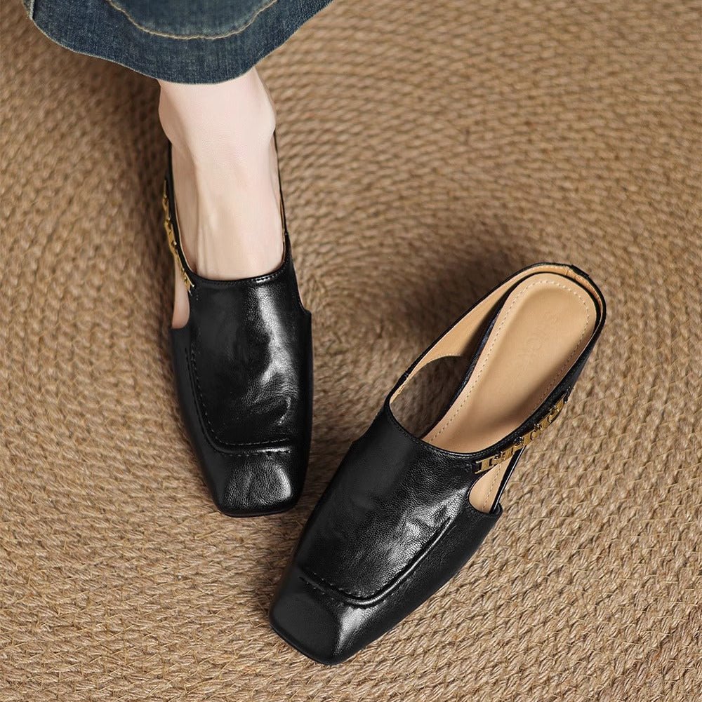 Avella Leather Mules - Rosalie and Grace
