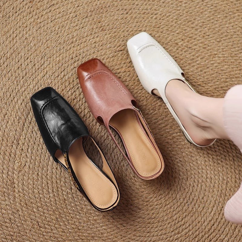 Avella Leather Mules - Rosalie and Grace