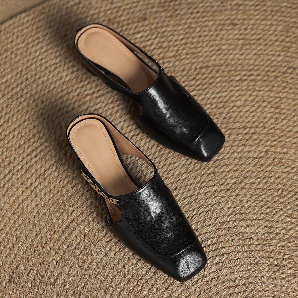 Avella Leather Mules - Rosalie and Grace