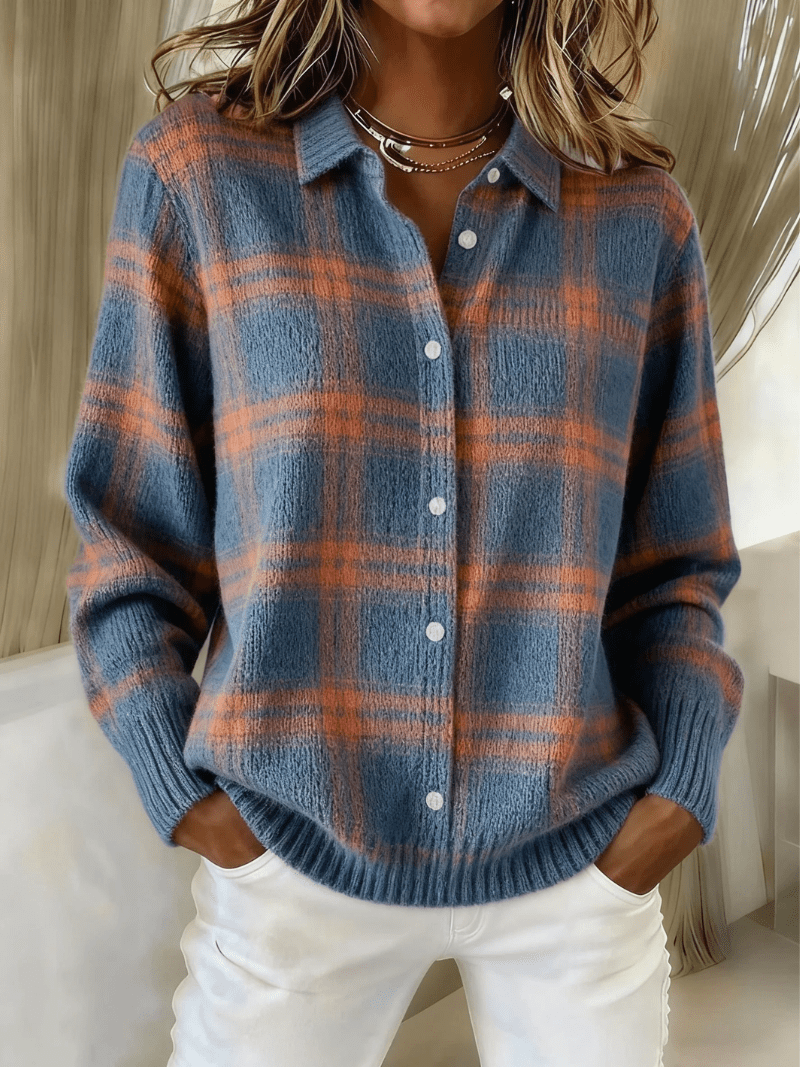 Avondale™ | Plaid Button-Up Cardigan - Rosalie and Grace
