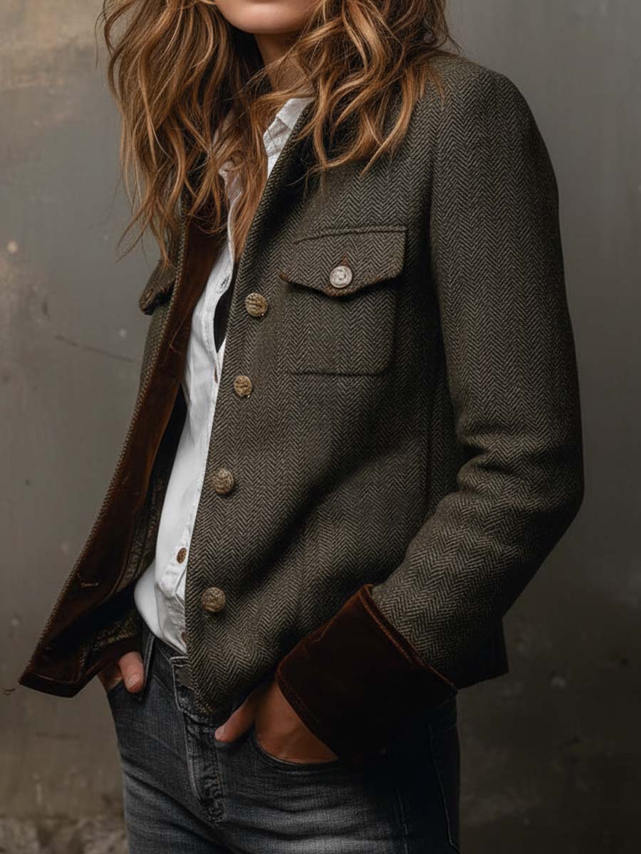 Belle™ Elegant Vintage Houndstooth Blazer - Rosalie and Grace