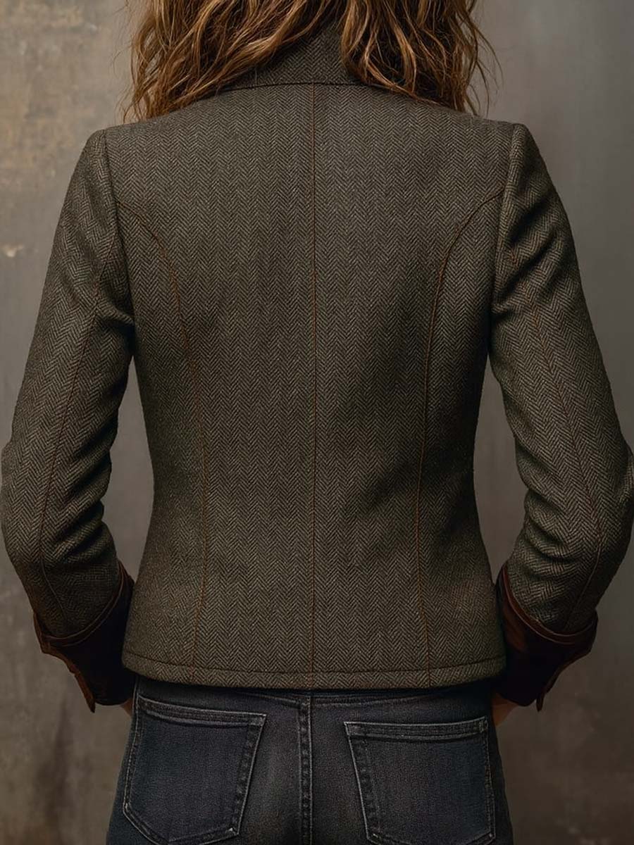 Belle™ Elegant Vintage Houndstooth Blazer - Rosalie and Grace