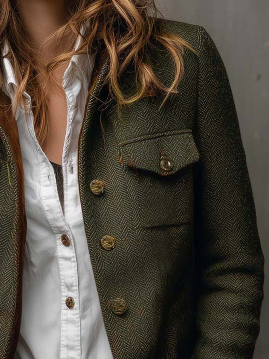 Belle™ Elegant Vintage Houndstooth Blazer - Rosalie and Grace