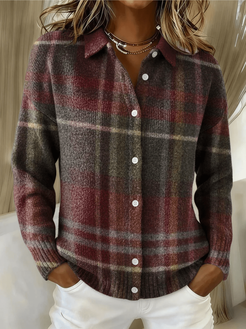 Beverley™ | Classic Plaid Cardigan - Rosalie and Grace