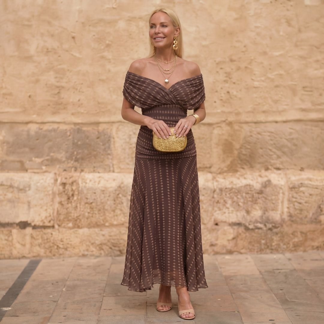 Caitlin™ | Geometric Flowing Dress - Rosalie and Grace