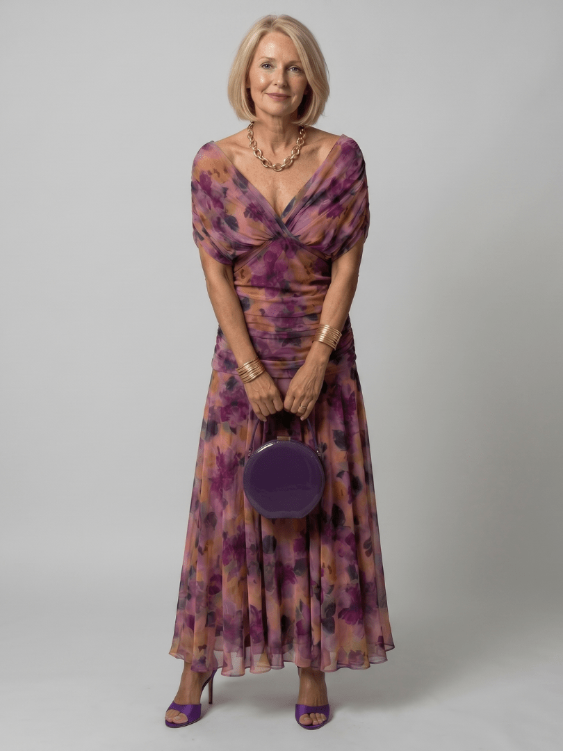 Calen™ | Off Shoulder Flow Midi Dress - Rosalie and Grace
