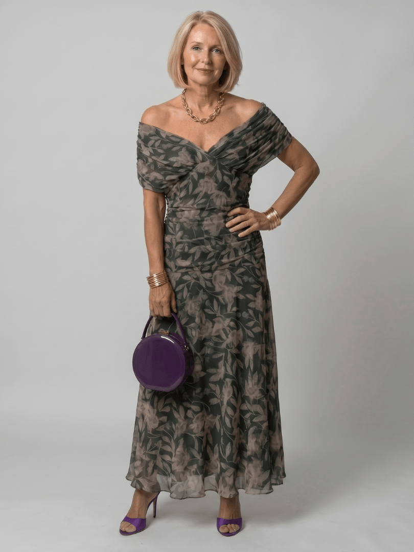 Calen™ | Off Shoulder Flow Midi Dress - Rosalie and Grace
