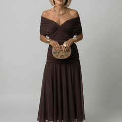 Calen™ | Off Shoulder Flow Midi Dress - Rosalie and Grace