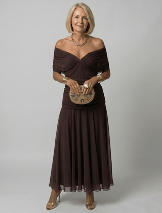 Calen™ | Off Shoulder Flow Midi Dress - Rosalie and Grace