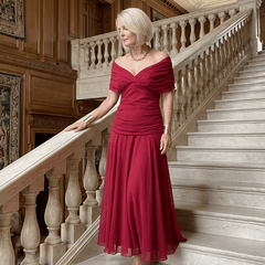 Calen™ | Off Shoulder Flow Midi Dress - Rosalie and Grace