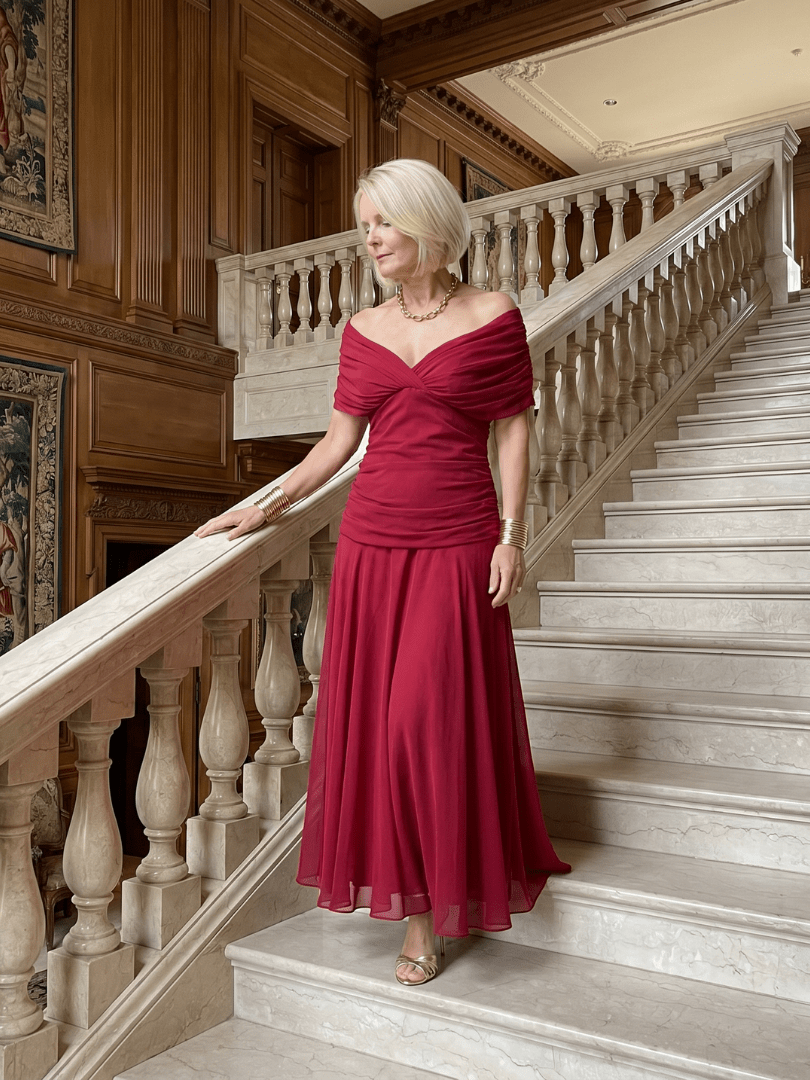 Calen™ | Off Shoulder Flow Midi Dress - Rosalie and Grace