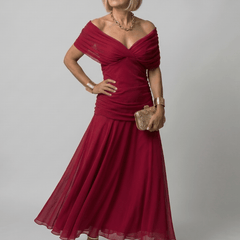 Calen™ | Off Shoulder Flow Midi Dress - Rosalie and Grace