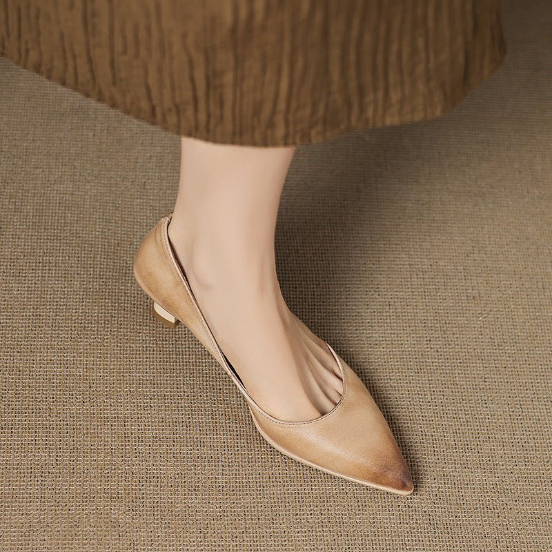 Calenne Leather Kitten Heels - Rosalie and Grace