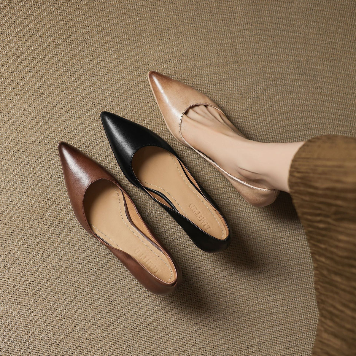 Calenne Leather Kitten Heels - Rosalie and Grace