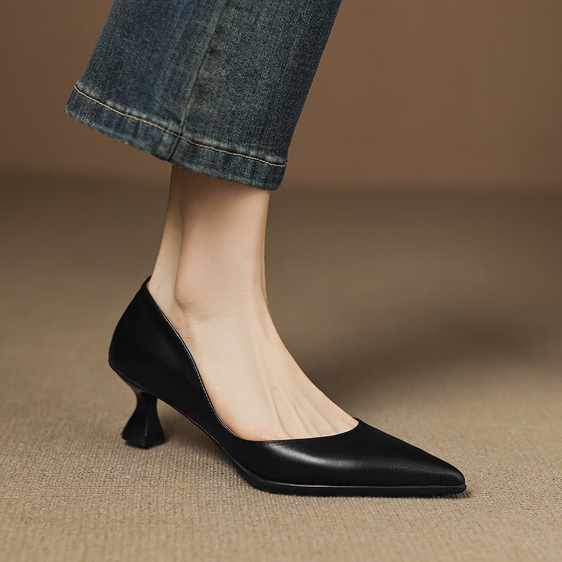 Calenne Leather Kitten Heels - Rosalie and Grace
