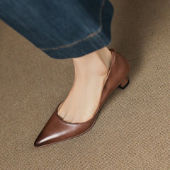 Calenne Leather Kitten Heels - Rosalie and Grace