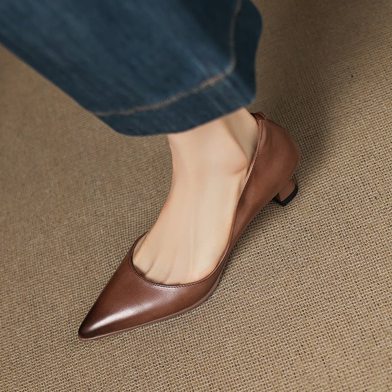Calenne Leather Kitten Heels - Rosalie and Grace