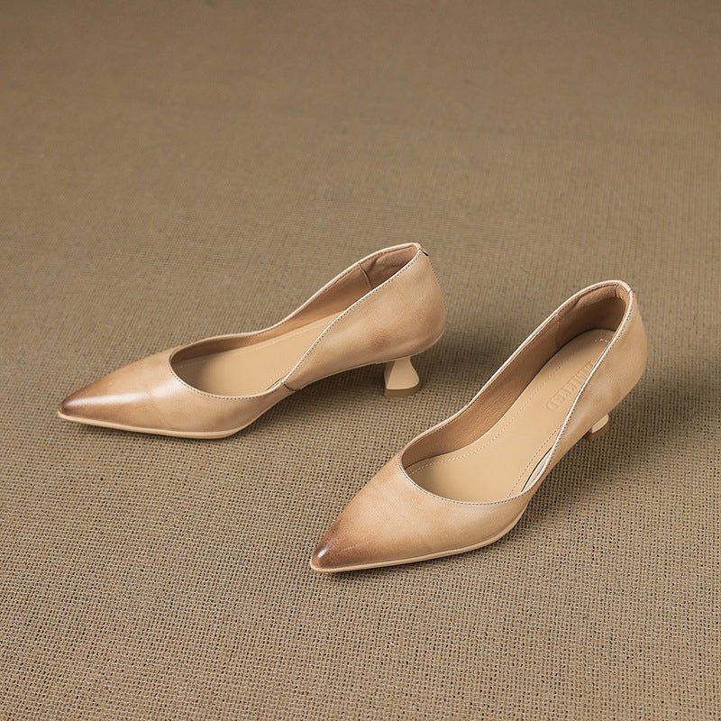 Calenne Leather Kitten Heels - Rosalie and Grace