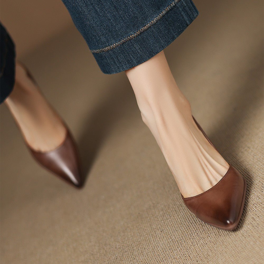Calenne Leather Kitten Heels - Rosalie and Grace