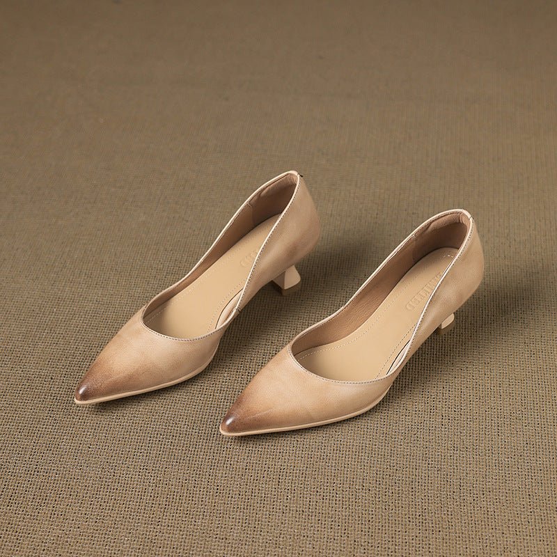 Calenne Leather Kitten Heels - Rosalie and Grace