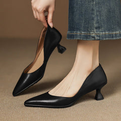 Calenne Leather Kitten Heels - Rosalie and Grace