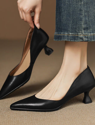 Calenne Leather Kitten Heels - Rosalie and Grace